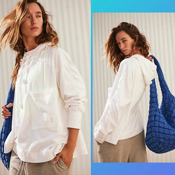 Free People Hot Shot Hoodie White Medium nwot - Picture 11 of 11